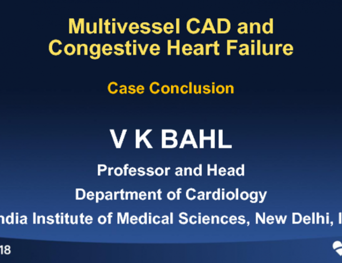 Multivessel CAD and Congestive Heart Failure - Case Conclusion