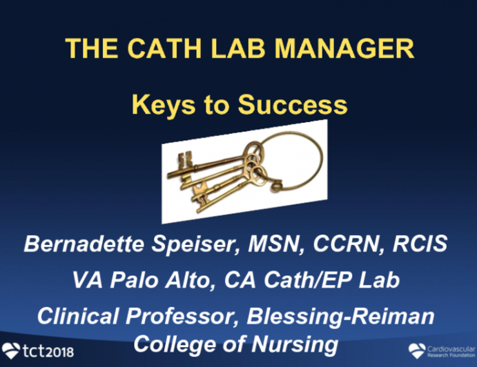 The Cath Lab Manager: Keys to Success