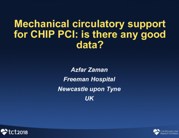Mechanical Circulatory Support for CHIP PCI: Is There Any Good Data?