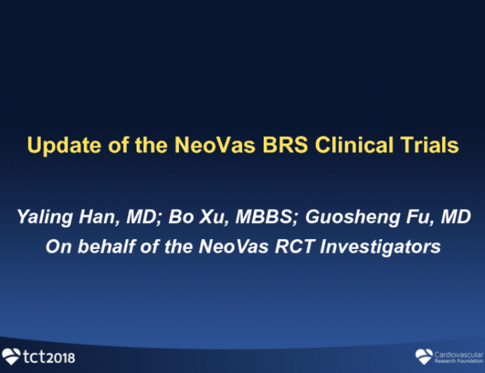 Update of the NeoVas BRS Clinical Trials