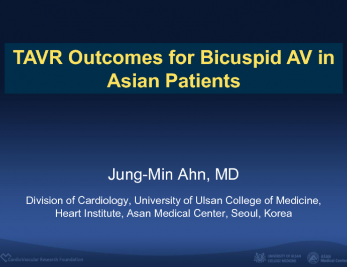 TAVR Outcomes for BAV in Asian Patients