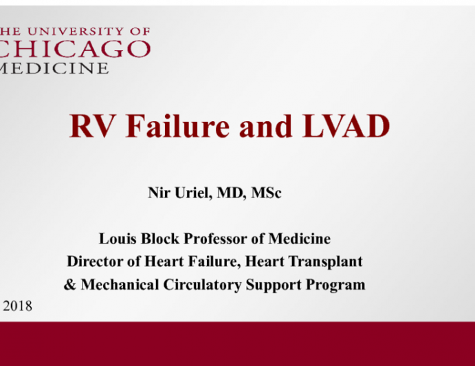 Role of Right Heart Failure in Patients With Chronic Heart Failure and Post-LVAD