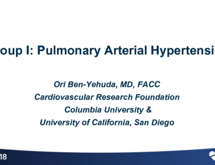 Overview of Group I Pulmonary Hypertension