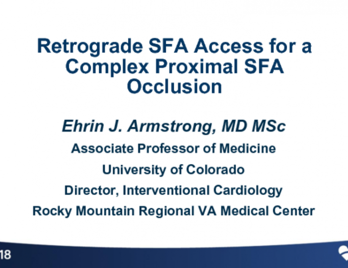 Case #3: Retrograde SFA Access for a Complex Proximal SFA Occlusion