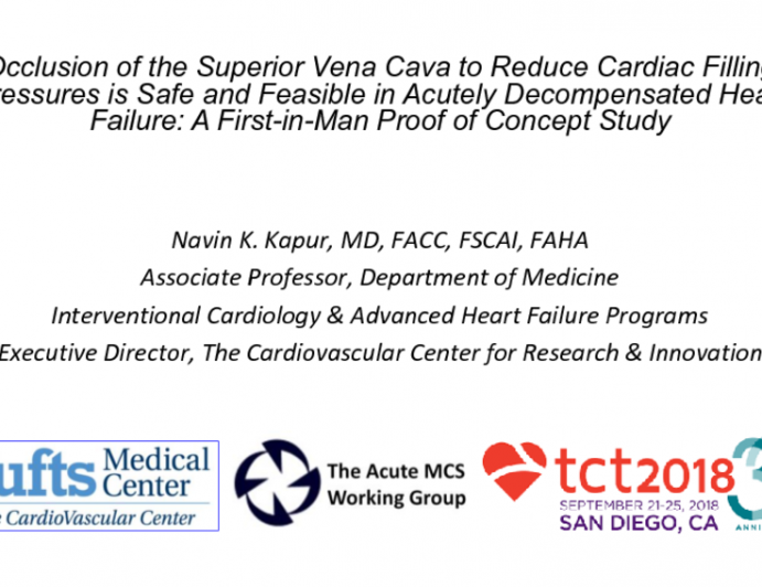 Occlusion of the Superior Vena Cava to Reduce Cardiac Filling Pressures is Safe and Feasible in Acutely Decompensated Heart Failure: A First-in-Man Proof of Concept Study