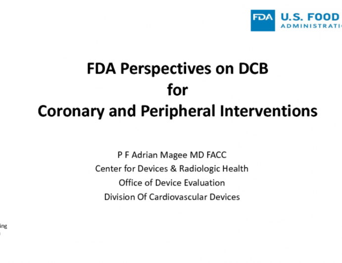 FDA Perspectives on DCB in Coronary and Peripheral Interventions