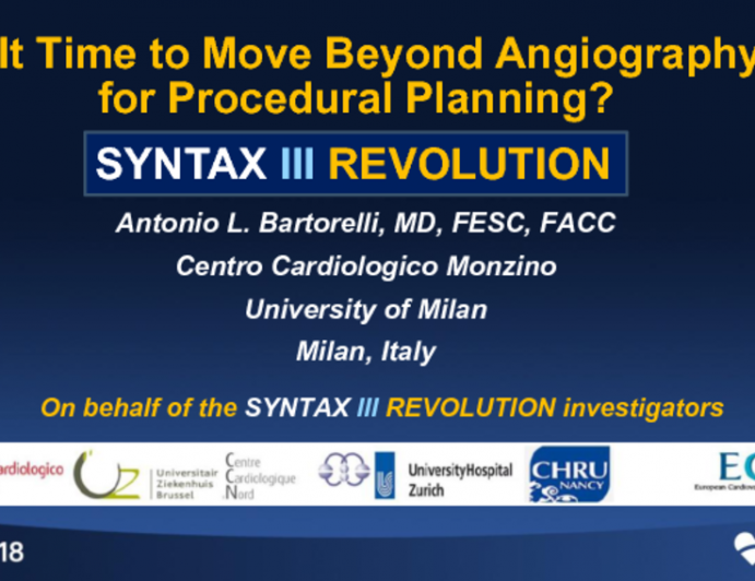 Is It Time to Move Beyond Angiography for Procedural Planning? SYNTAX III