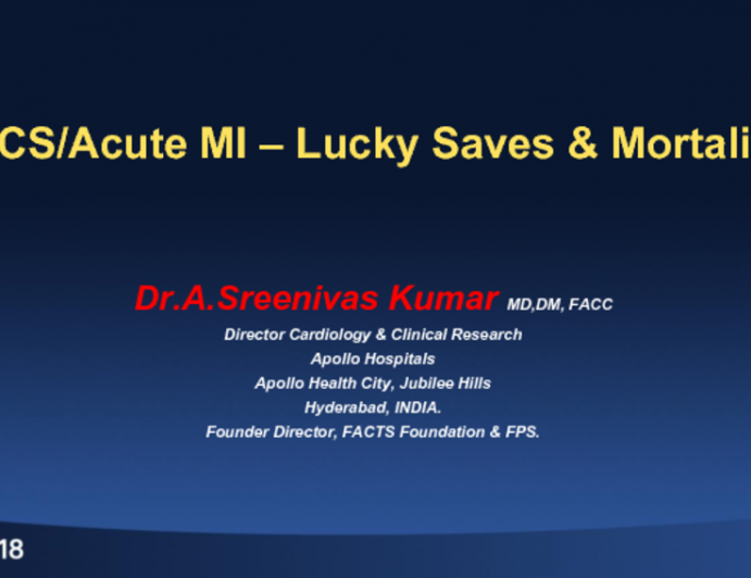 Acute MI and ACS Cases: Mortality and Fortunate Saves