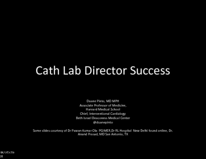 The Cath Lab Medical Director: Keys to Success