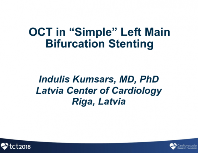 Case #1: OCT in Simple Left Main Bifurcation Stenting