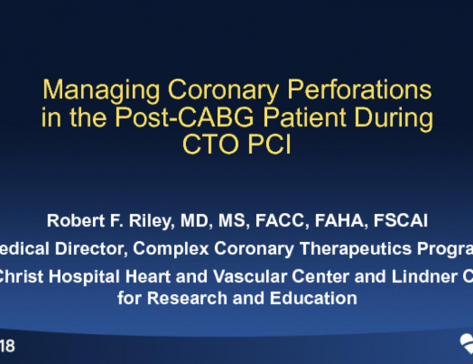 Managing Perforations V: The Post CABG Patient