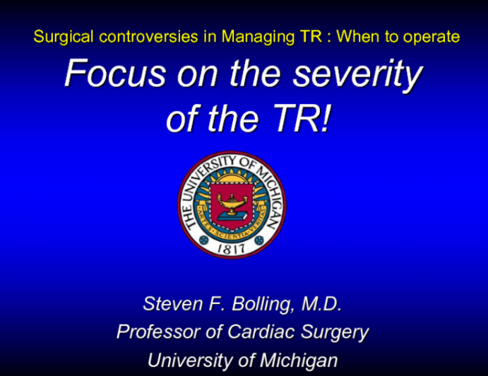 COUNTERPOINT: Focus on the Severity of TR
