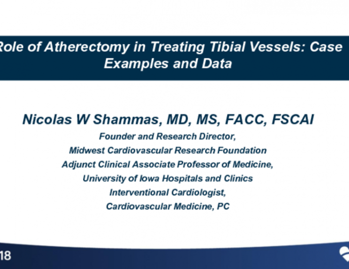 Role of Atherectomy in Treating Tibial Vessels: Case Examples and Data