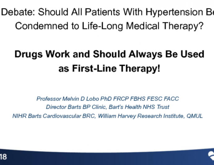 Drugs Work and Should Always Be Used as First-Line Therapy!