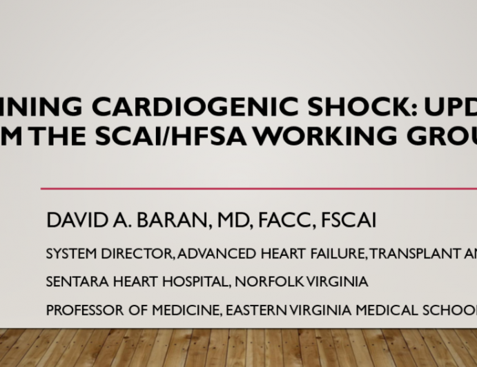 Defining Cardiogenic Shock: Update From the SCAI/HFSA Working Group