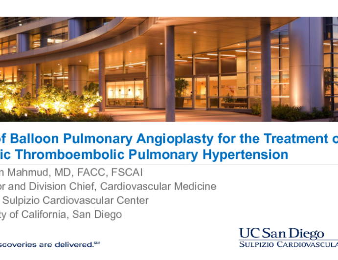 Special Topic: What Is the Role of Balloon Pulmonary Angioplasty for Treatment of CTEPH?