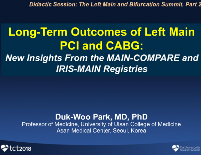 Long-Term Outcomes of LM PCI vs CABG: New Insights From the MAIN-COMPARE and IRIS-MAIN Registries
