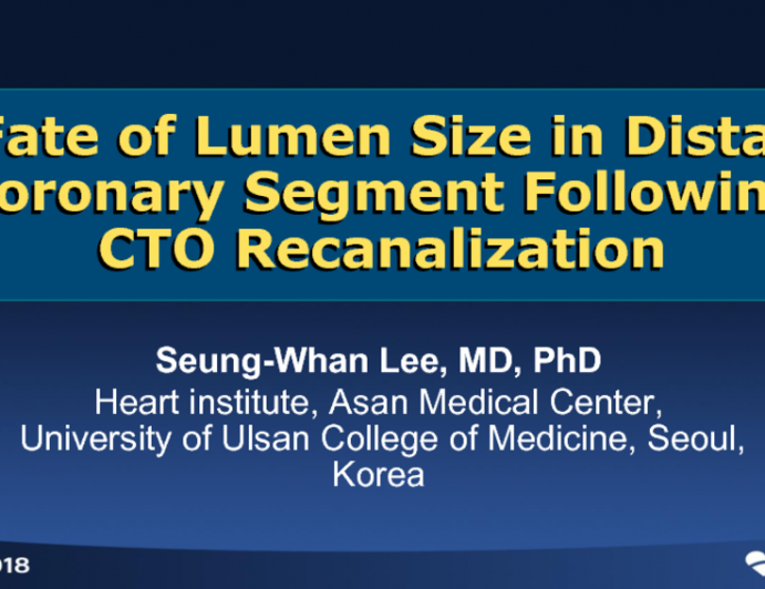 TCT-80: Natural Change of the Distal Bed Following Percutaneous Coronary Intervention With Drug-Eluting Stents for Chronic Total Occlusion Lesions