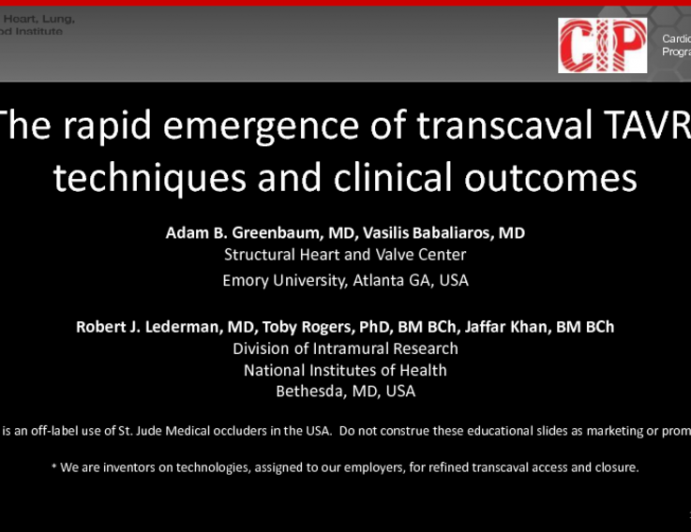 The Rapid Emergence of Trans-Caval TAVR: Techniques and Clinical Outcomes