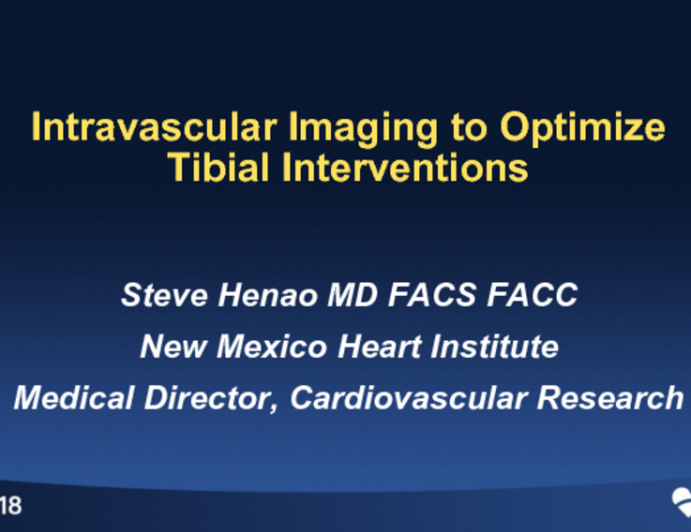 Intravascular Imaging to Optimize Tibial Interventions