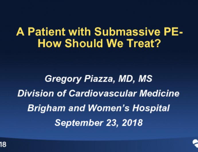 Case #1 Conclusion: A Patient With Sub-Massive PE – How Did We Treat?