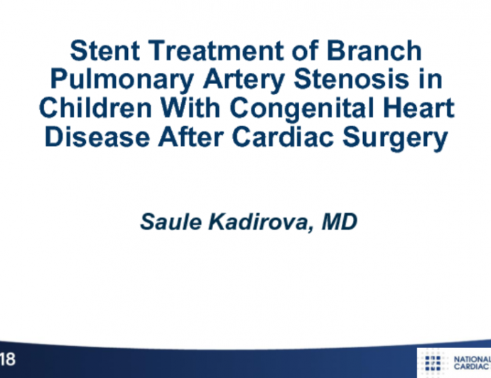 TCT-60: Stent Treatment of Branch Pulmonary Artery Stenosis in Children With Congenital Heart Disease After Cardiac Surgery