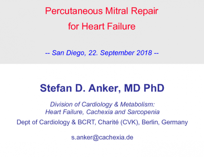 Percutaneous Mitral Repair for Heart Failure