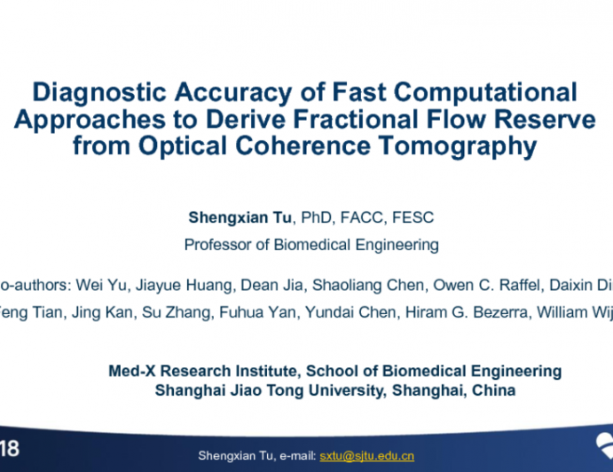 TCT-40: Diagnostic Accuracy of Intracoronary Optical Coherence Tomography-based Quantitative Flow Ratio for Assessment of Coronary Stenosis