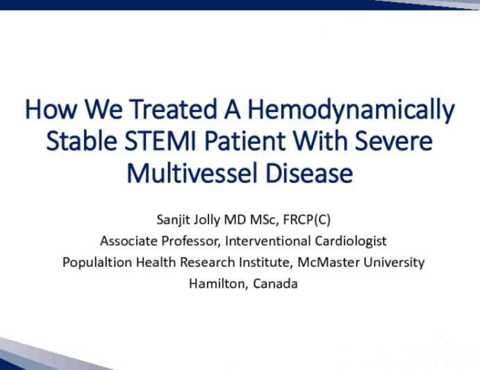 Case #1: How We Treated A Hemodynamically Stable STEMI Patient With Severe Multivessel Disease