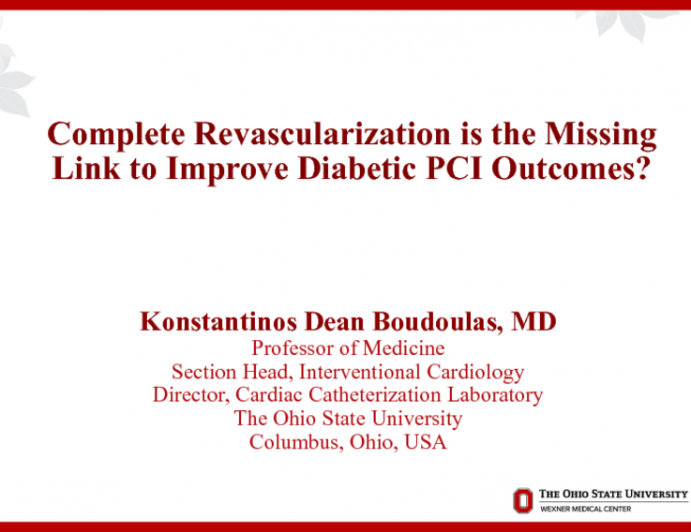 Complete Revascularization is the Missing Link to Improve Diabetic PCI Outcomes