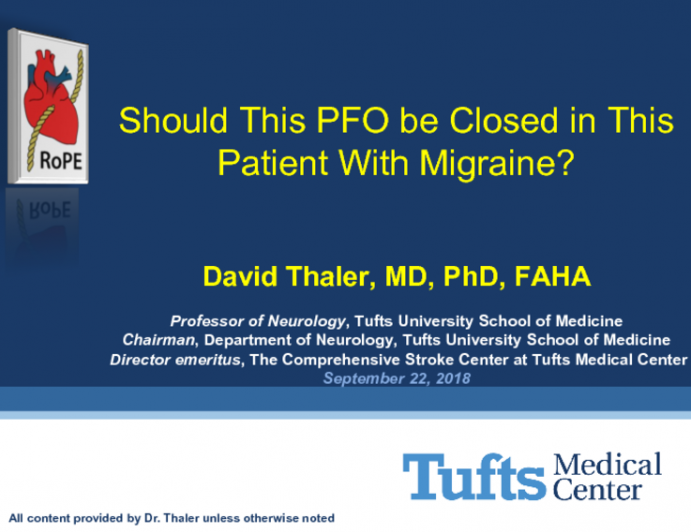 Case #4: Should This PFO be Closed in a Patient With a Migraine?