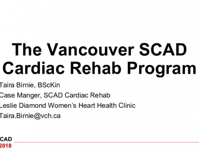 The Vancouver SCAD Cardiac Rehab Program