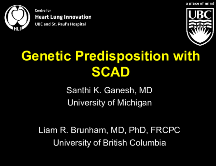 Genetic Predisposition with SCAD