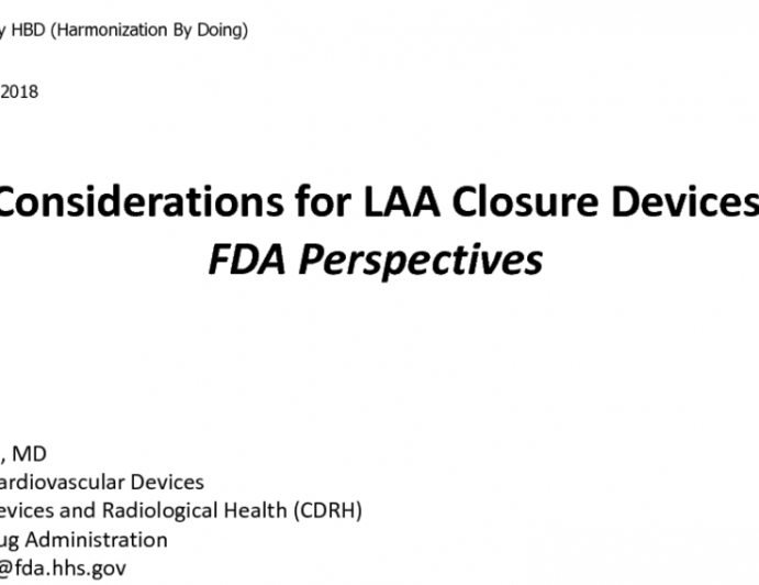 Considerations for LAA Closure Devices: FDA Perspective