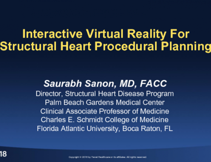 Interactive Virtual Reality Imaging for Structural Heart Procedural Planning