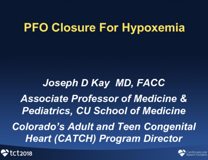 PFO Closure for Hypoxemia