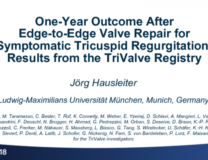 TRIVALVE: Evaluation of Edge-to-Edge Valve Repair for Symptomatic Tricuspid Regurgitation