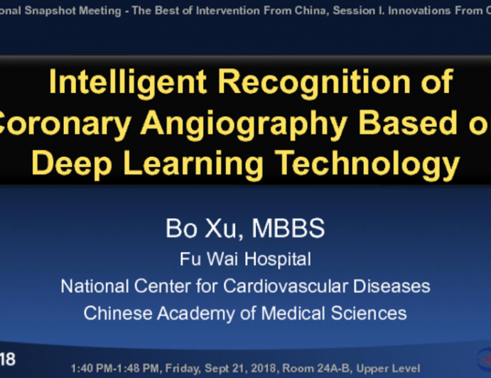 Intelligent Recognition of Coronary Angiography Based on Deep Learning Technology