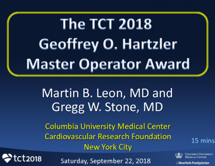 TCT 2018 Geoffrey O. Hartzler Master Operator Award