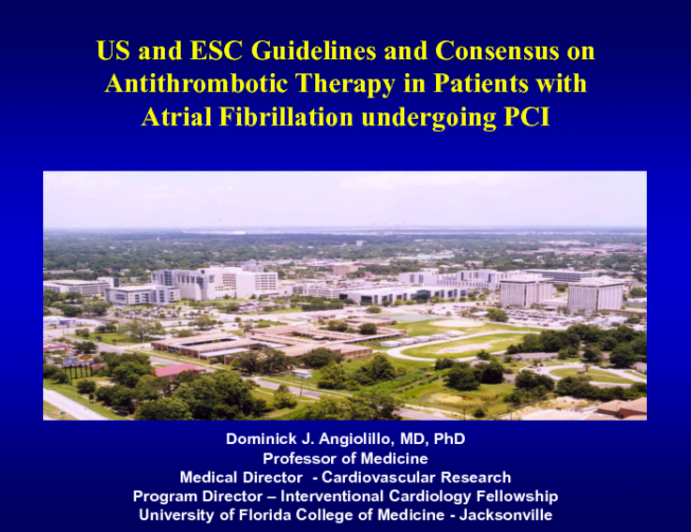 US and ESC Guidelines and Consensus on Antithrombotic Therapy in Patients With Atrial Fibrillation Undergoing PCI