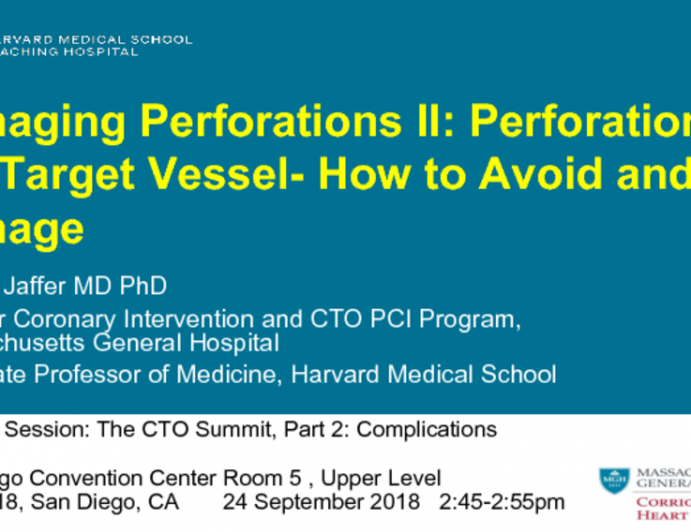 Managing Perforations II: Perforation of the Target Vessel- How to Avoid and Manage