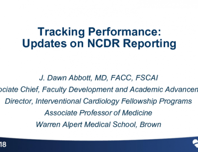 Tracking Performance: Updates on NCDR Reporting