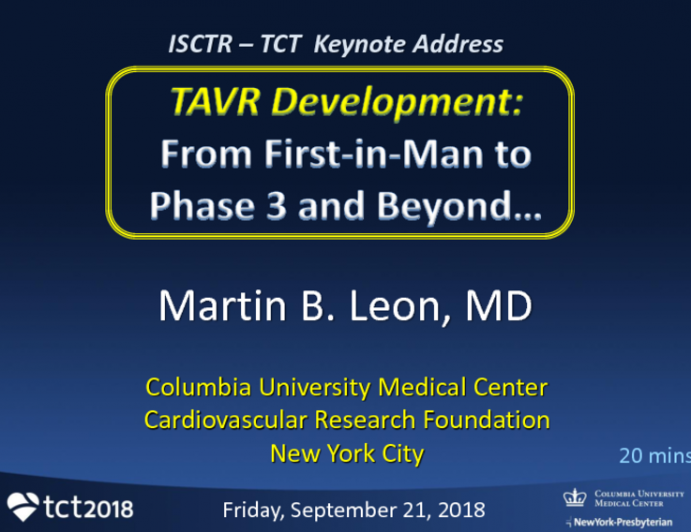 The TAVR Development from First in Man to Phase 3 and Beyond