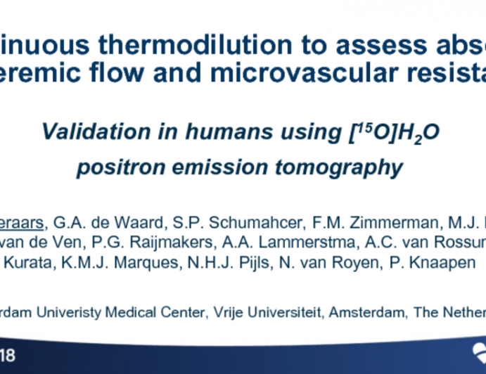 TCT-94: Continuous Infusion of Saline for Assessment of Absolute Hyperemic Flow and Minimal Microvascular Resistance: Validation in Humans Using [15O]H2O PET