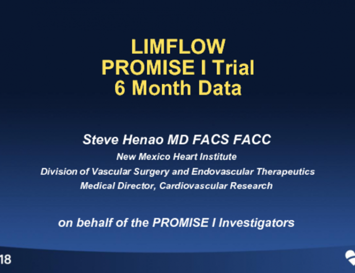 Percutaneous Deep Vein aRterialization for the Treatment of Late Stage Critical LiMb ISchEmia, The PROMISE Trial: Early Feasibility Interim Results (LimFlow)