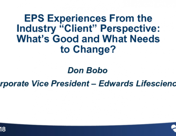 EFS Experiences Grom the Industry “Client” Perspective: What's Good and What Needs to Change?