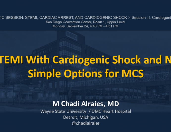 Case Presentation #3: STEMI With Cardiogenic Shock and No Simple Options for MCS