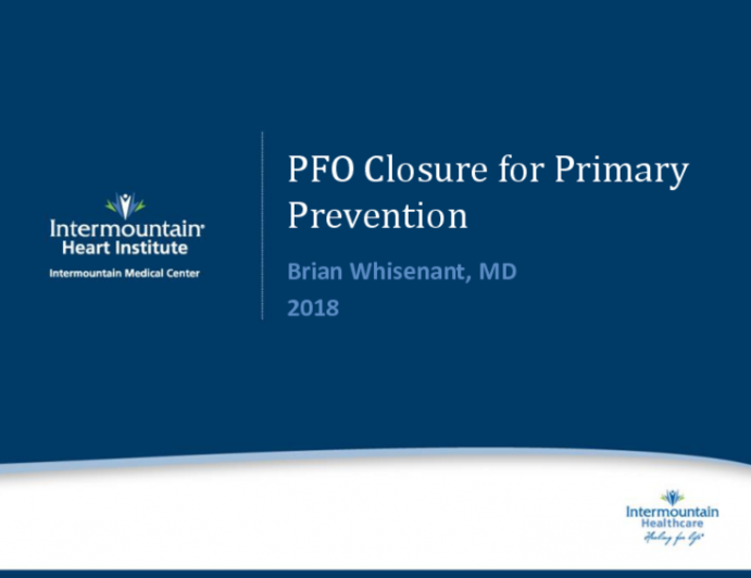 PFO Closure for Primary Prevention?