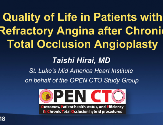 TCT-79: Quality of Life in Patients With Refractory Angina After Chronic Total Occlusion Angioplasty