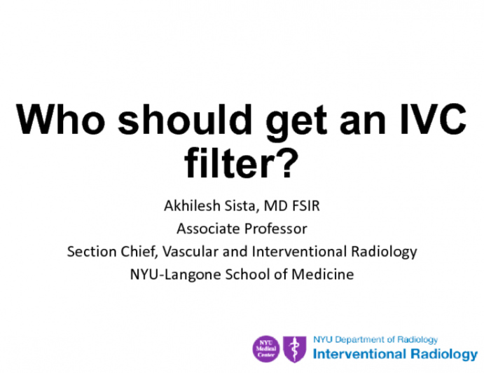 Who Should Get an IVC Filter? Review of the Guidelines